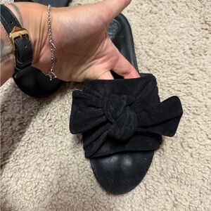 Tory Burch Black Bow Mules suede size 8.5